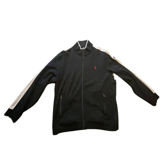 Polo Ralph Lauren Interlock Tracksuit Jacket XL & Pants L Black White Stripe NEW - Picture 4 of 15